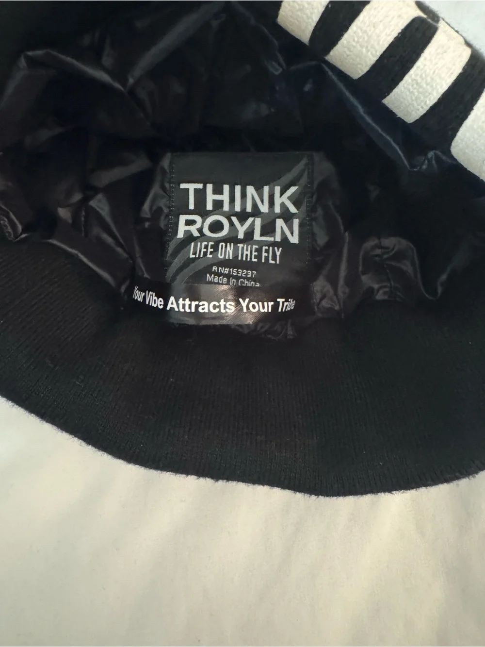 THINK ROYLN Downtown crown puffer beanie - ORIGINAL backwards label
